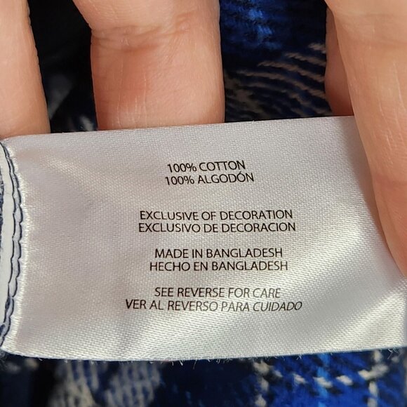 Orvis Shirt Mens Large Blue Tartan Plaid Jacket Shacket Heavy Flannel Button Up - Picture 9 of 13